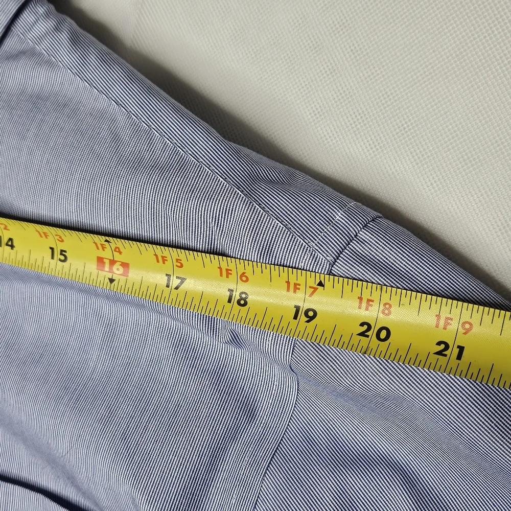 Lauren Ralph Lauren Men's Light Blue Striped Button Down Shirt Size 17 34/35 XL - Picture 7 of 9